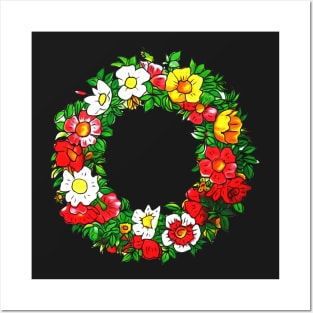 Flower Wreath Posters and Art